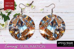 Gem Round Earrings - Crystal PNG Sublimation Product Image 1