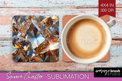 Gem Square Coaster - Crystal Coaster PNG Sublimation Product Image 1