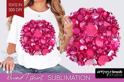 Gem Round Tshirt Background - Crystal PNG Sublimation Product Image 1