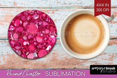 Gem Round Coaster - Crystal Coaster PNG Sublimation Product Image 1
