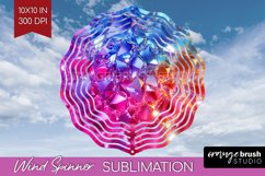 Gem Wind Spinner Sublimation PNG - Crystal Round Template Product Image 1