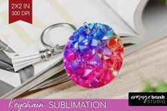 Gem Keychain PNG - Crystal Keychain Sublimation Product Image 1