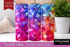 Gem Tumbler Wrap - Crystal Tumbler PNG Sublimation Product Image 1