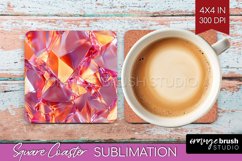 Gem Square Coaster - Crystal Coaster PNG Sublimation Product Image 1