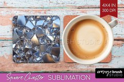 Gem Square Coaster - Crystal Coaster PNG Sublimation Product Image 1