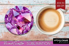 Gem Round Coaster - Crystal Coaster PNG Sublimation Product Image 1