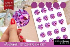Gem Round Sticker - Crystal Printable Sticker Sheet Product Image 1