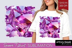 Gem Square Tshirt Background - Crystal PNG Sublimation Product Image 1