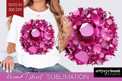 Gem Round Tshirt Background - Crystal PNG Sublimation Product Image 1