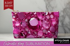 Gem Cosmetic Bag - Crystal Makeup Bag PNG Sublimation Product Image 1