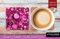 Gem Square Coaster - Crystal Coaster PNG Sublimation Product Image 1