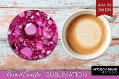 Gem Round Coaster - Crystal Coaster PNG Sublimation Product Image 1