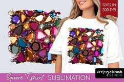 Gem Square Tshirt Background - Crystal PNG Sublimation Product Image 1