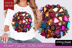 Gem Round Tshirt Background - Crystal PNG Sublimation Product Image 1