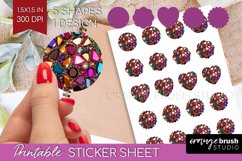 Gem Round Sticker - Crystal Printable Sticker Sheet Product Image 1