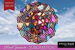 Gem Wind Spinner Sublimation PNG - Crystal Round Template Product Image 1