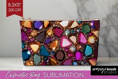 Gem Cosmetic Bag - Crystal Makeup Bag PNG Sublimation Product Image 1
