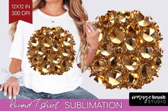 Gem Round Tshirt Background - Crystal PNG Sublimation Product Image 1