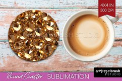 Gem Round Coaster - Crystal Coaster PNG Sublimation Product Image 1