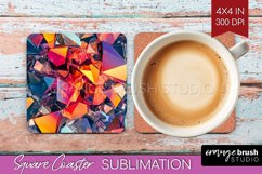 Gem Square Coaster - Crystal Coaster PNG Sublimation Product Image 1