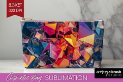 Gem Cosmetic Bag - Crystal Makeup Bag PNG Sublimation Product Image 1