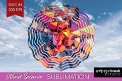 Gem Wind Spinner Sublimation PNG - Crystal Round Template Product Image 1