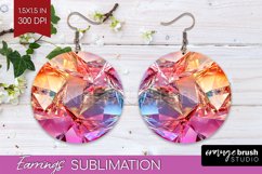 Gem Round Earrings - Crystal PNG Sublimation Product Image 1