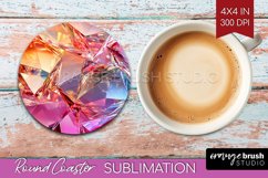 Gem Round Coaster - Crystal Coaster PNG Sublimation Product Image 1