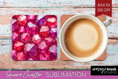 Gem Square Coaster - Crystal Coaster PNG Sublimation Product Image 1