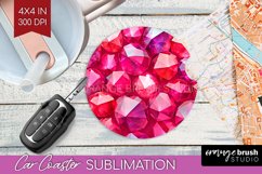 Gem Car Coaster - Crystal Coaster PNG Sublimation Product Image 1