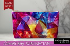 Gem Cosmetic Bag - Crystal Makeup Bag PNG Sublimation Product Image 1