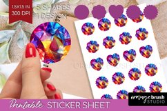 Gem Round Sticker - Crystal Printable Sticker Sheet Product Image 1