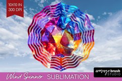 Gem Wind Spinner Sublimation PNG - Crystal Round Template Product Image 1
