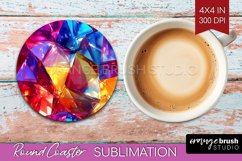 Gem Round Coaster - Crystal Coaster PNG Sublimation Product Image 1