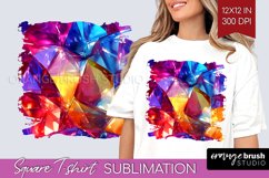 Gem Square Tshirt Background - Crystal PNG Sublimation Product Image 1