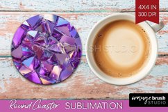 Gem Round Coaster - Crystal Coaster PNG Sublimation Product Image 1