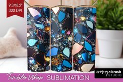 Gem Tumbler Wrap - Crystal Tumbler PNG Sublimation Product Image 1