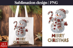 Gemstone Merry Christmas tshirt Bling Snowman Sublimation Product Image 1
