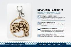 Cute Zodiac Keychain SVG | Gemini Astrology Design Product Image 3