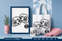 Cute Zodiac Sign SVG | Kawaii Astrology Design Product Image 3