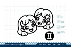 Cute Zodiac Sign SVG | Kawaii Astrology Design Product Image 2