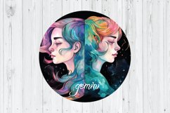 Gemini Zodiac PNG, Horoscope PNG, Zodiac Sublimation Product Image 1