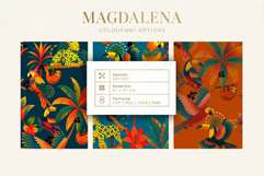 Amazonian Wildlife &amp; Tropical Botanical Seamless Pattern Product Image 5