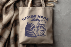 Gemini Mode Both SVG | Funny Gemini Zodiac Raccoon Design Product Image 3