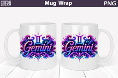 Gemini Zodiac Mug Wrap | Astrology Cup Sublimation Product Image 1