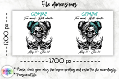 Snarky Skeleton Zodiac Sign Mug Wrap, Gemini Zodiac Mug Product Image 2