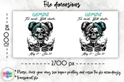 Snarky Skeleton Zodiac Sign Mug Wrap, Gemini Zodiac Mug Product Image 2
