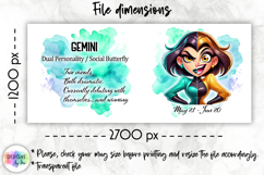 Zodiac Sign Mug Wrap PNG, Gemini 15oz Sublimation Design Product Image 2