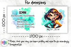 Zodiac Sign Mug Wrap PNG, Gemini 15oz Sublimation Design Product Image 2