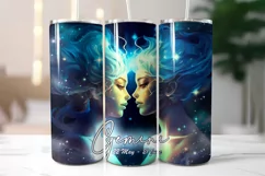 Gemini Zodiac Sign Tumbler Wrap Sublimation| Horoscope Sign Product Image 2